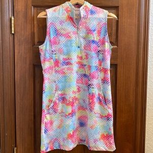 EP New York Rainbow Tie Dye Golf Dress Medium